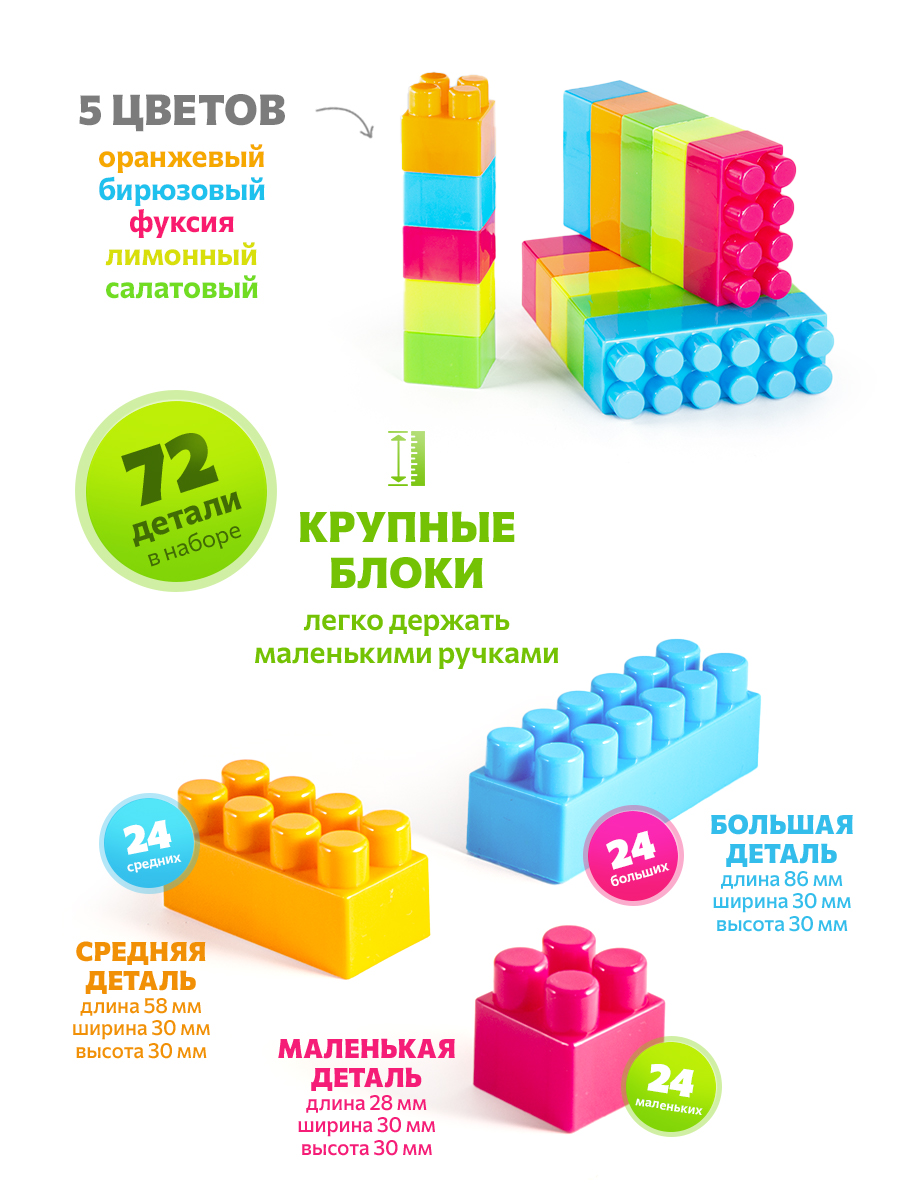 Конструктор Green Plast 72 дет. - фото 2