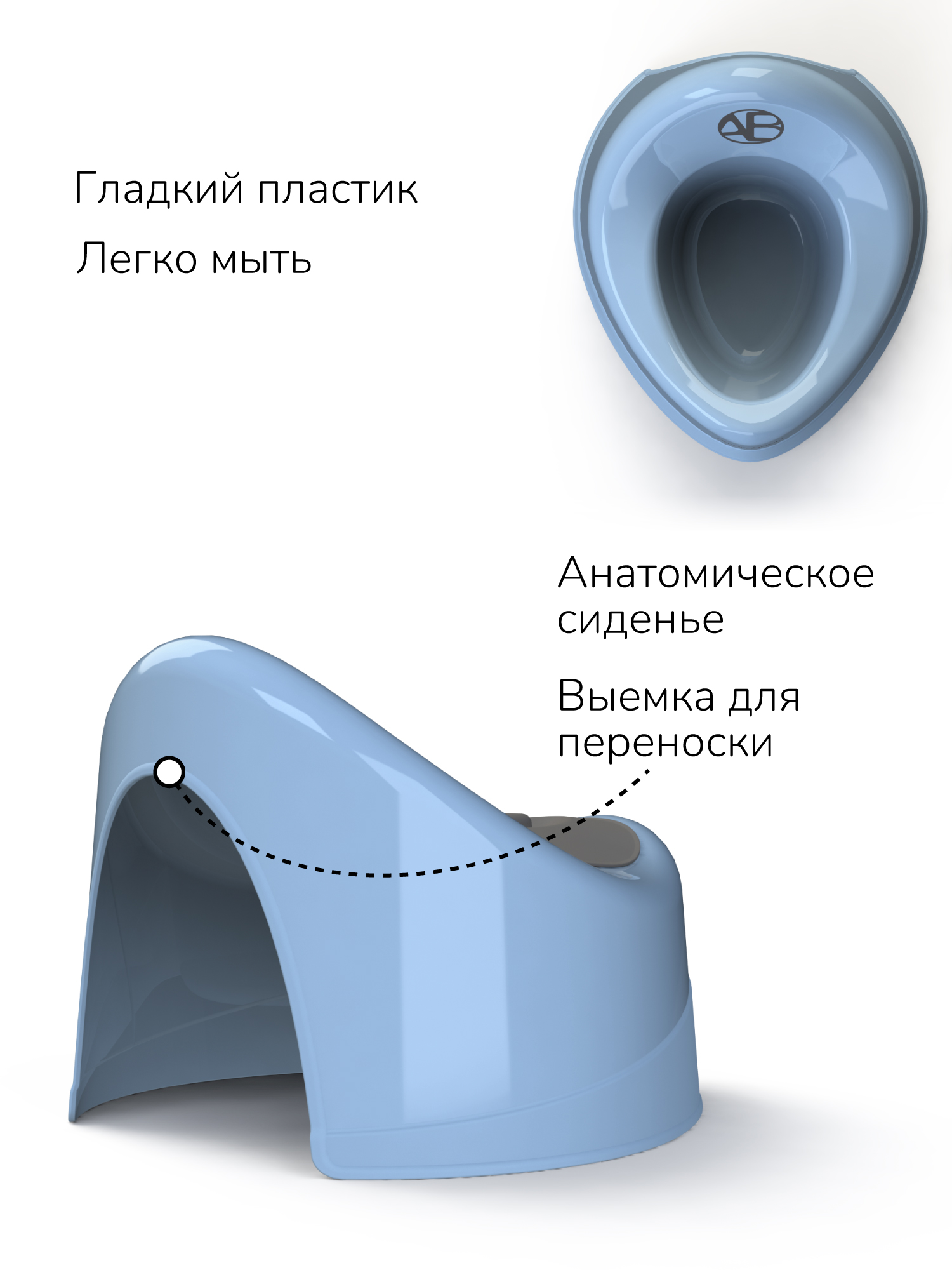 Горшок детский с крышкой Amarobaby Fort голубой - фото 4