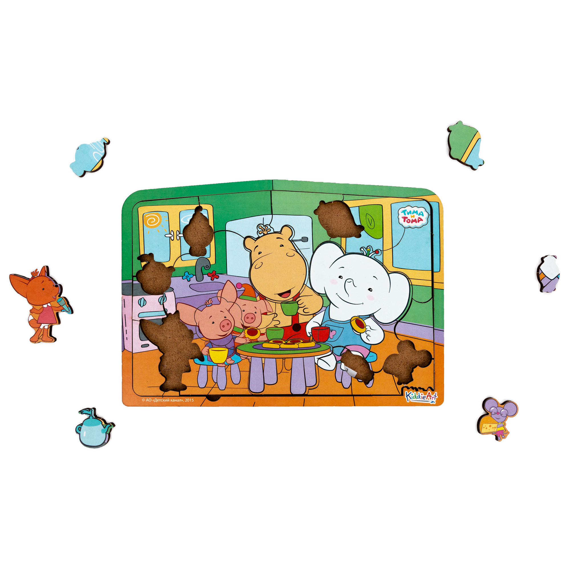 Пазл KiddieArt Чаепитие с друзьями 24 детали деревянный - фото 6
