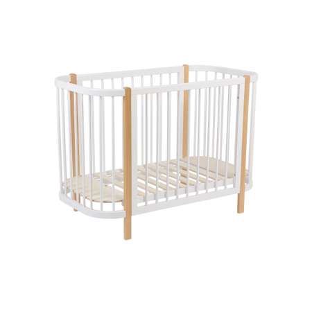 Детская кроватка Polini kids 350 прямоугольная, продольный маятник (белый)