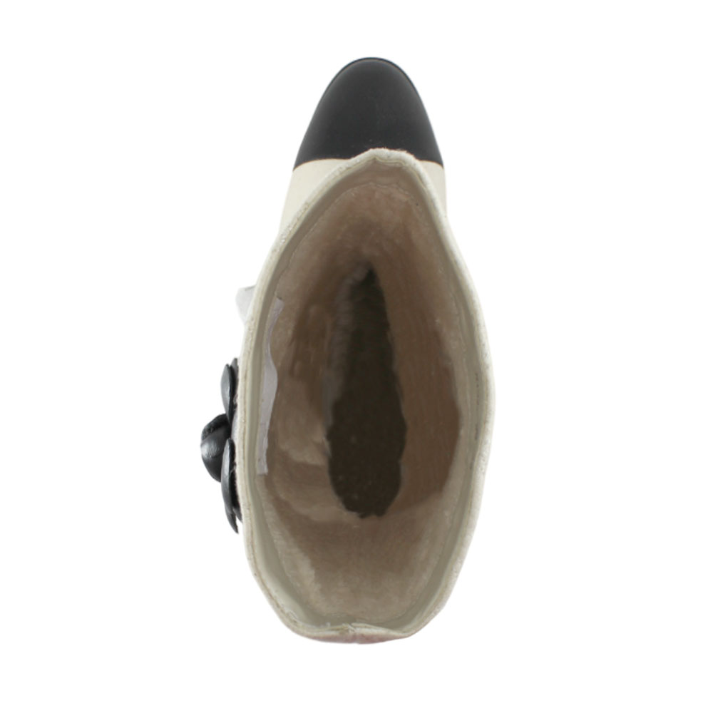 Валенки Europen N192A-99-SV/цветычб EUROPEN Сапоги войлочные для девочки,бежево-черный - фото 3