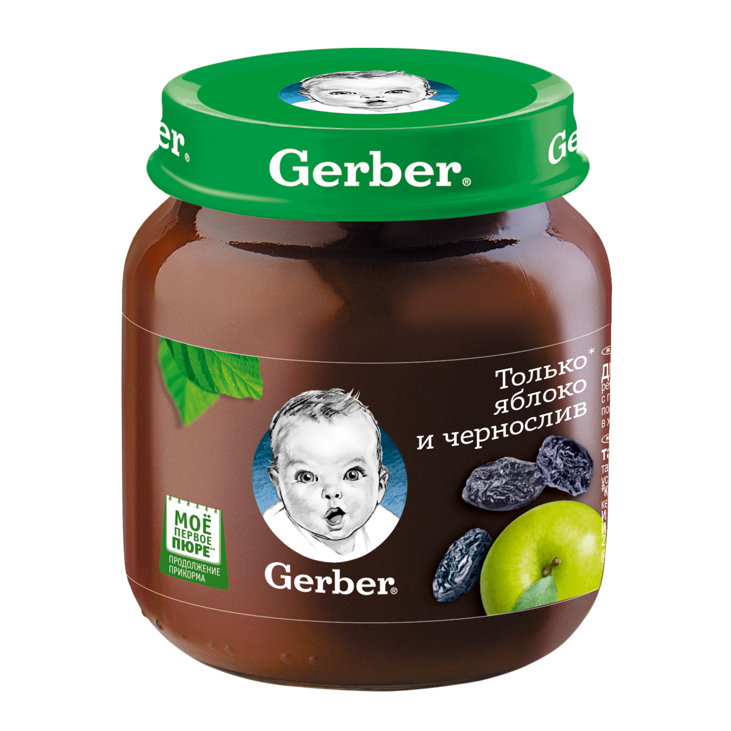 Пюре Gerber Яблоко чернослив с 5 мес 130 г - фото 1