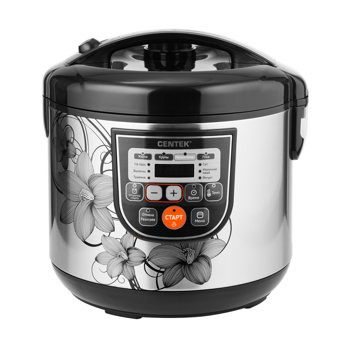 Мультиварка CENTEK CT-1498 чёрный/сталь 700Вт 5.0л 10 программ +28 программ Мультишеф - фото 3