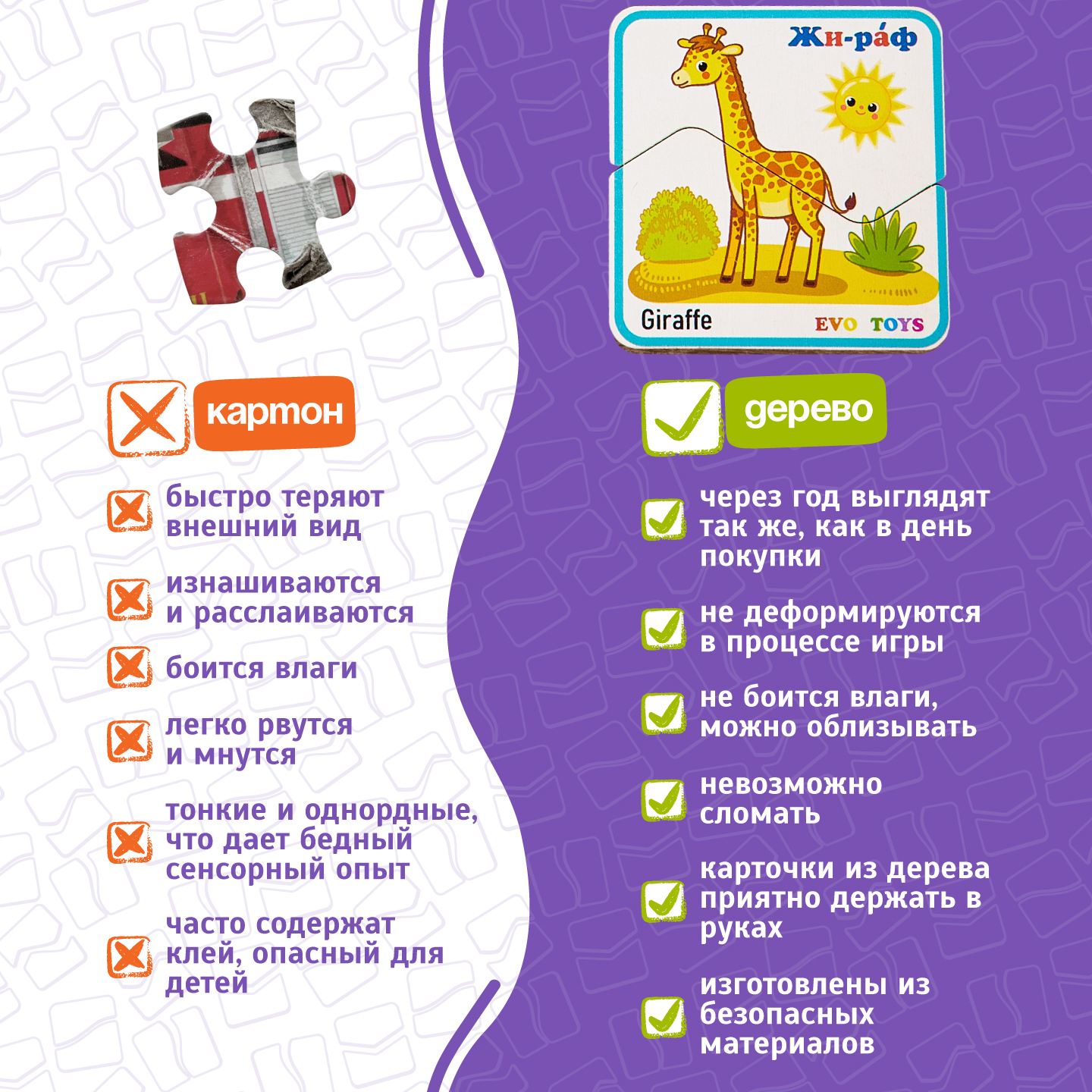Пазл Evotoys Невероятная Африка деревянный - фото 12