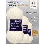 Пряжа Astra Premium Паллада акриловая 100 г 100 м 01 белый 3 мотка