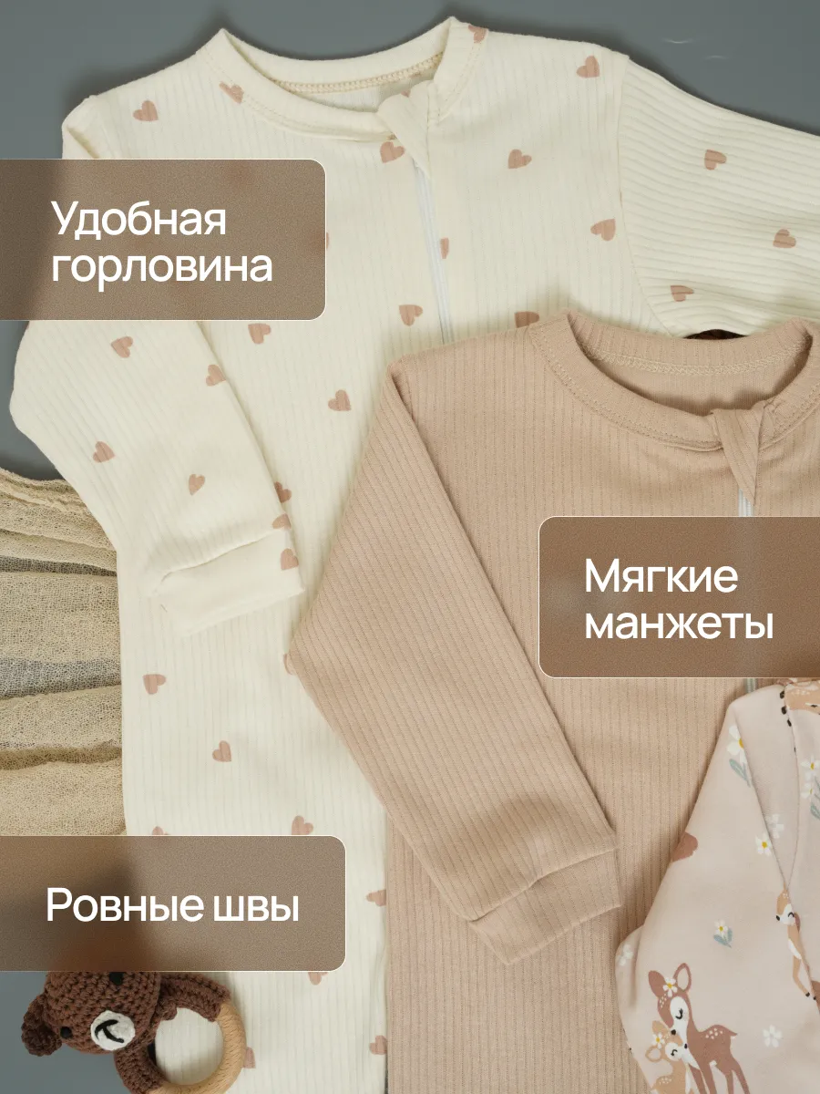 Комбинезон 3 шт Супер Пупс нбр/3пр/кмбнмол/леснаясказка - фото 5