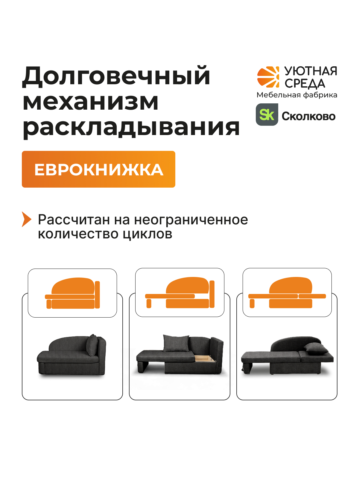 Диван Уютная среда рогожка графит правый черный - фото 13