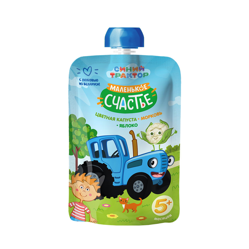 Пюре Маленькое счастье Цветная капуста-яблоко-морковь с 6 мес 90 г - фото 1
