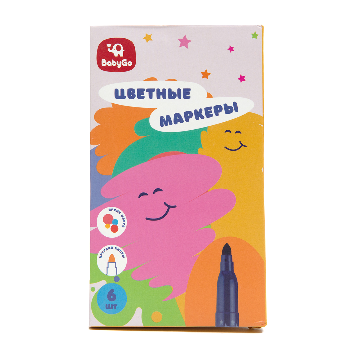 Фломастеры BabyGo 6 цв. - фото 1