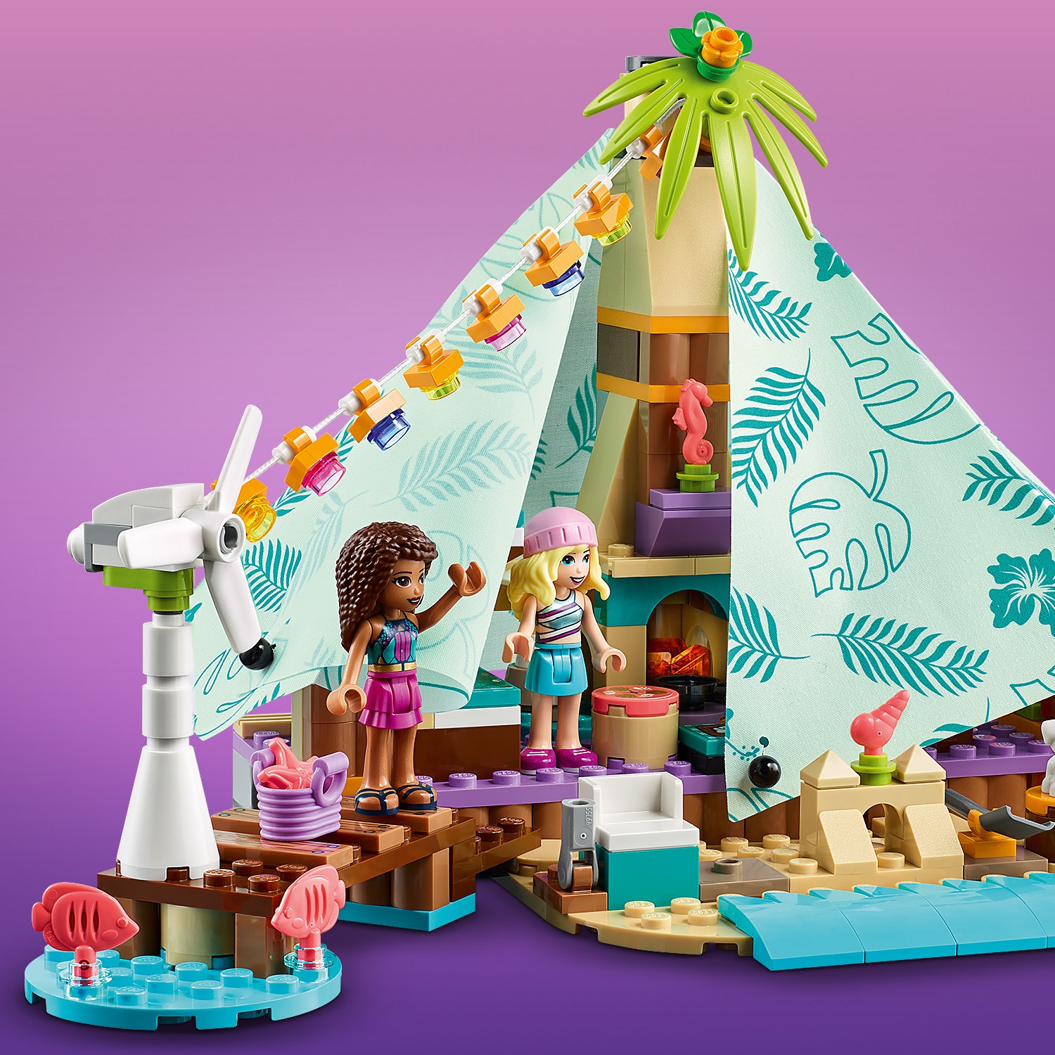 Конструктор LEGO Friends Кэмпинг на пляже блочный - фото 14