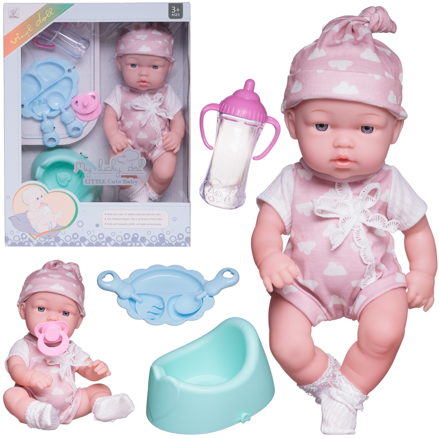 Кукла пупс Junfa высота 35 см WJ-35011/шапка - фото 2