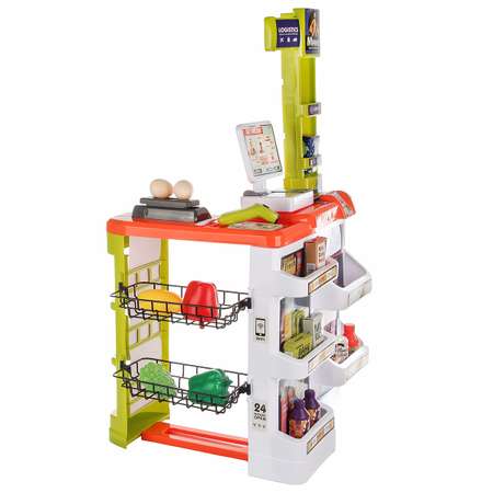 Игровой набор Veld Co касса, тележки и корзинки, прилавок, продукты