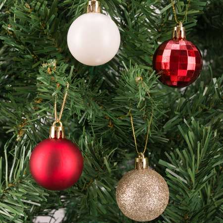 Шары SXMas 24 шт красно-бело-шампань JCB