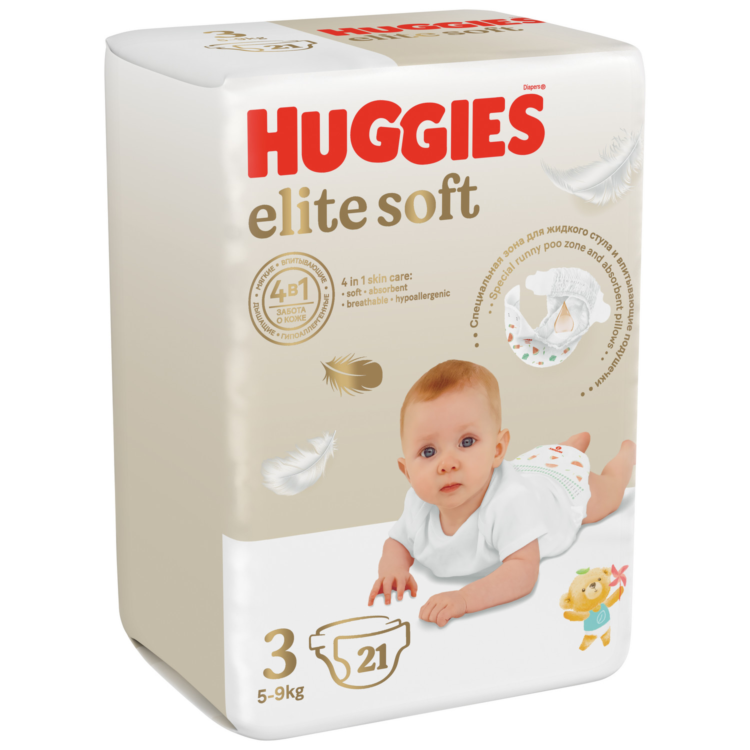 Подгузники Huggies Elite Soft 3 (5-9 кг) 21 шт. - фото 2