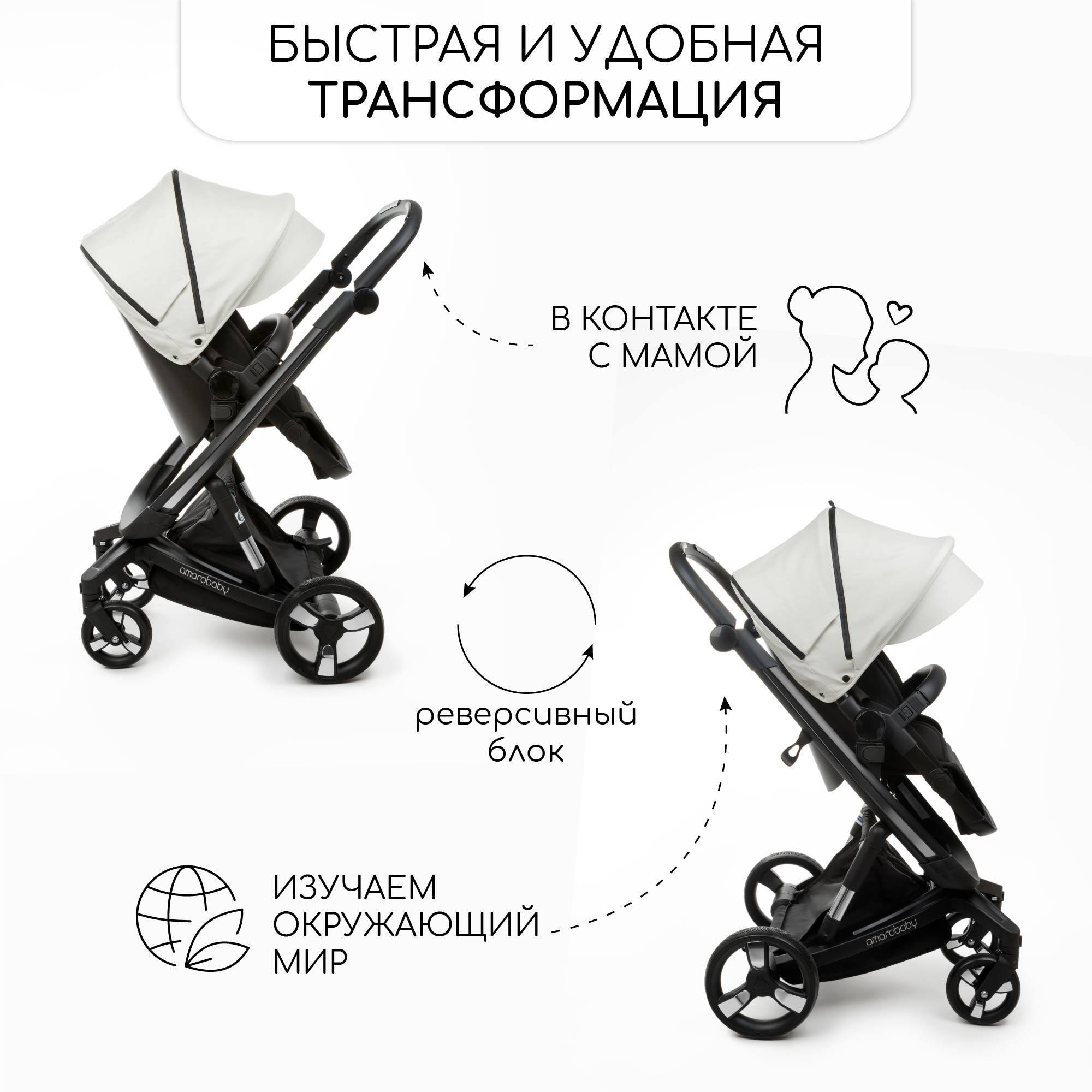 Коляска 2 в 1 Amarobaby Tutum - фото 9