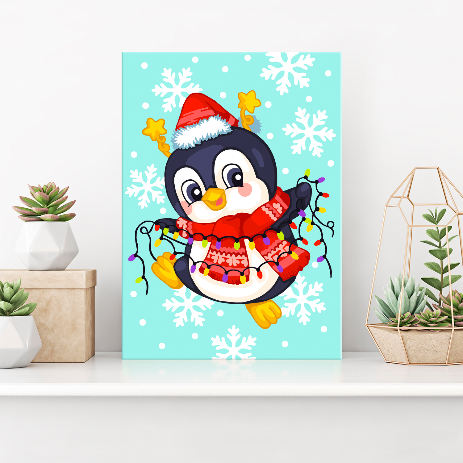Картина по номерам Hobby Paint Рождественский пингвин в ассортименте - фото 2