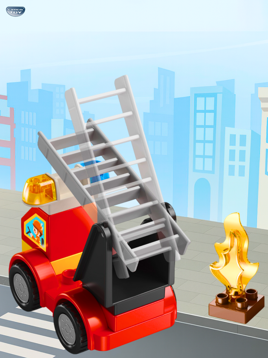 Конструктор CyberToy Большая пожарная станция 173 дет. - фото 9