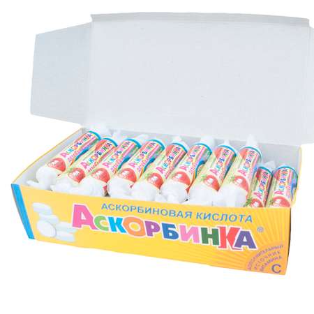 Биологически активная добавка Аскорбинка+ Аскорбиновая кислота с сахаром клубника 2.9г*10таблеток