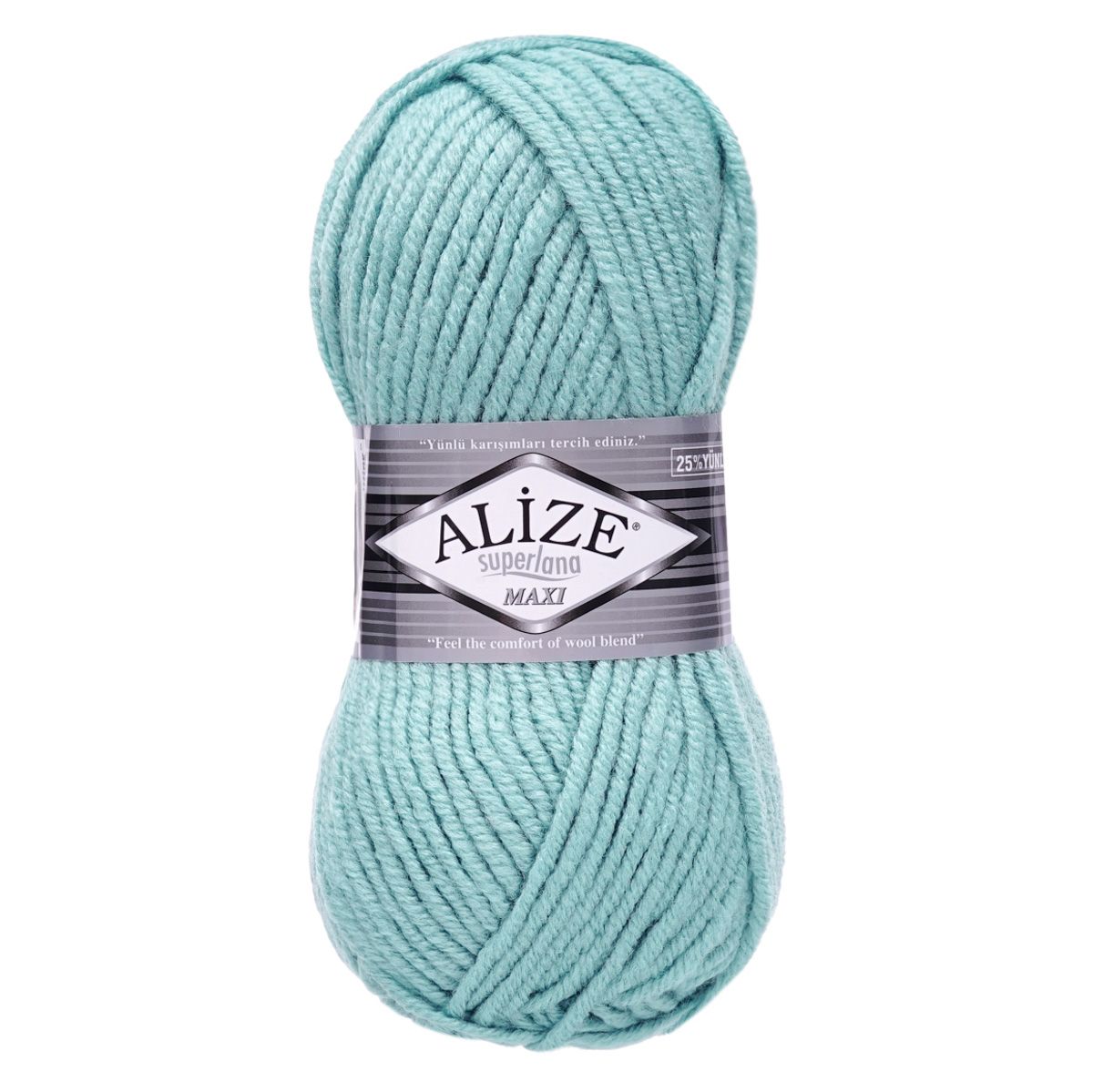 Пряжа Alize полушерстяная мягкая теплая Superlana maxi 100 гр 100 м 5 мотков 463 мята - фото 4