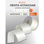 Лента Айрис атласная упаковочная флористическая 5 см 22.86 м 047 молочный