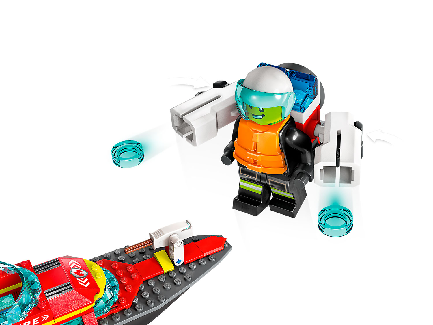 Конструктор LEGO City Пожарная спасательная лодка 144 дет. - фото 7