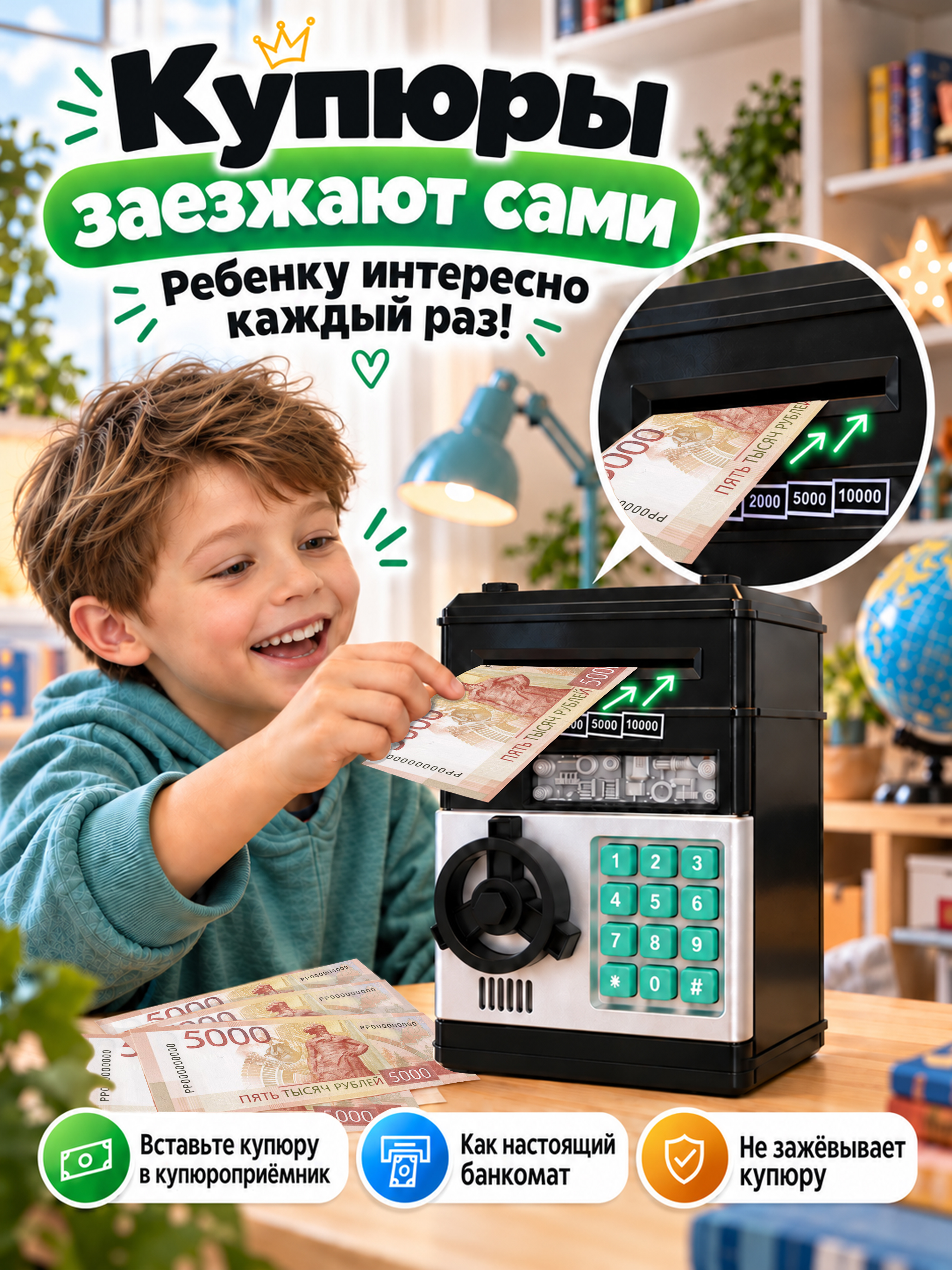 Игрушка Бестселлер c купюроприемником сейф - фото 2