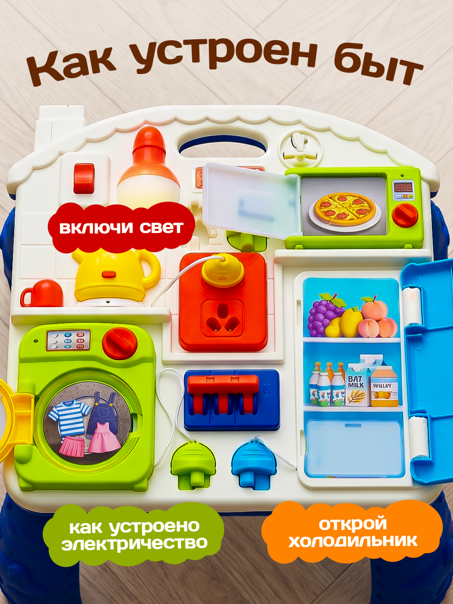 Игрушка Игроленд бизиборд развивающий со звуком 2 в 1 - фото 3