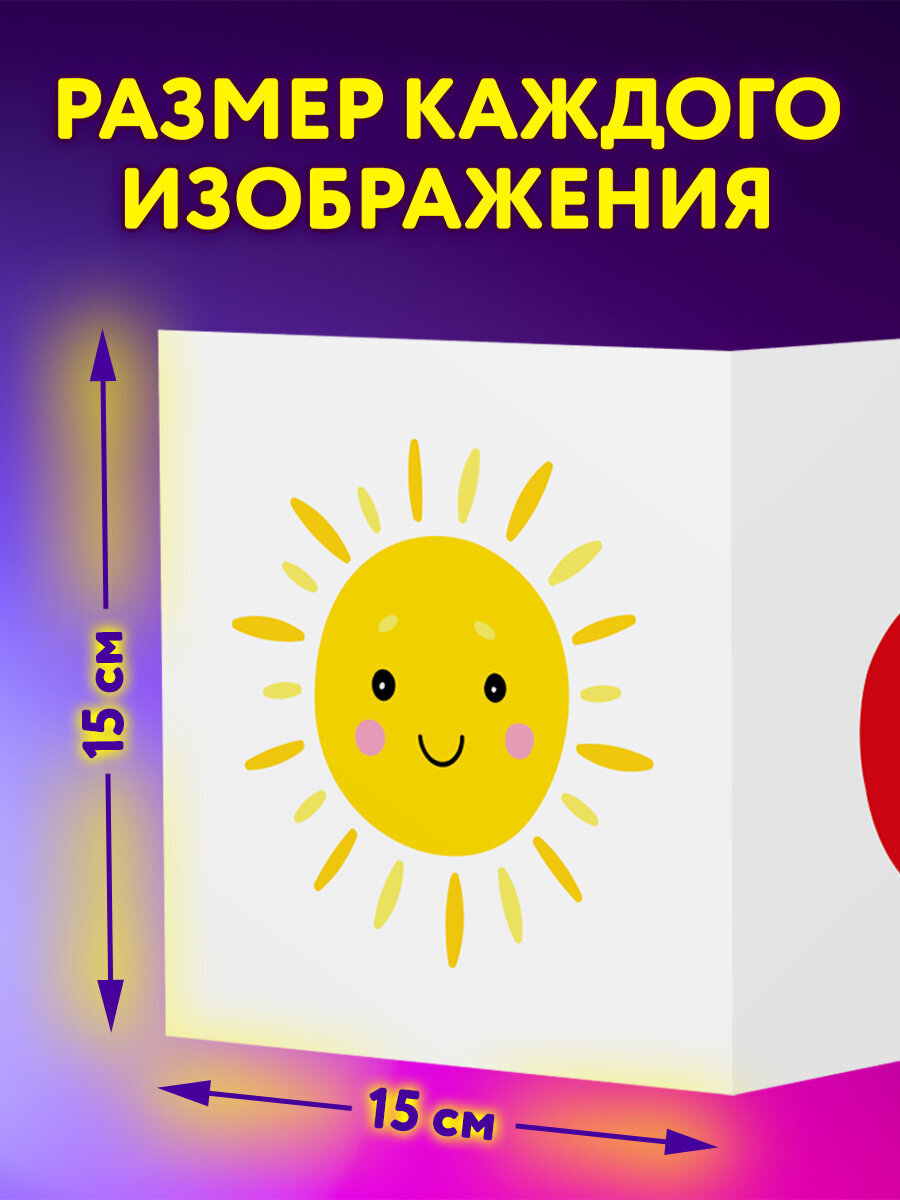Развивающие карточки Юнландия для новорожденных 6 книжек для развития зрения с пеленок - фото 5