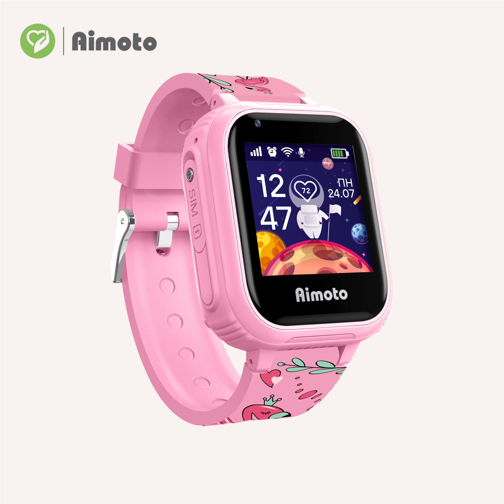 Детские смарт-часы Aimoto Pro 4G GPS с SIM картой в комплекте цвет фламинго - фото 9