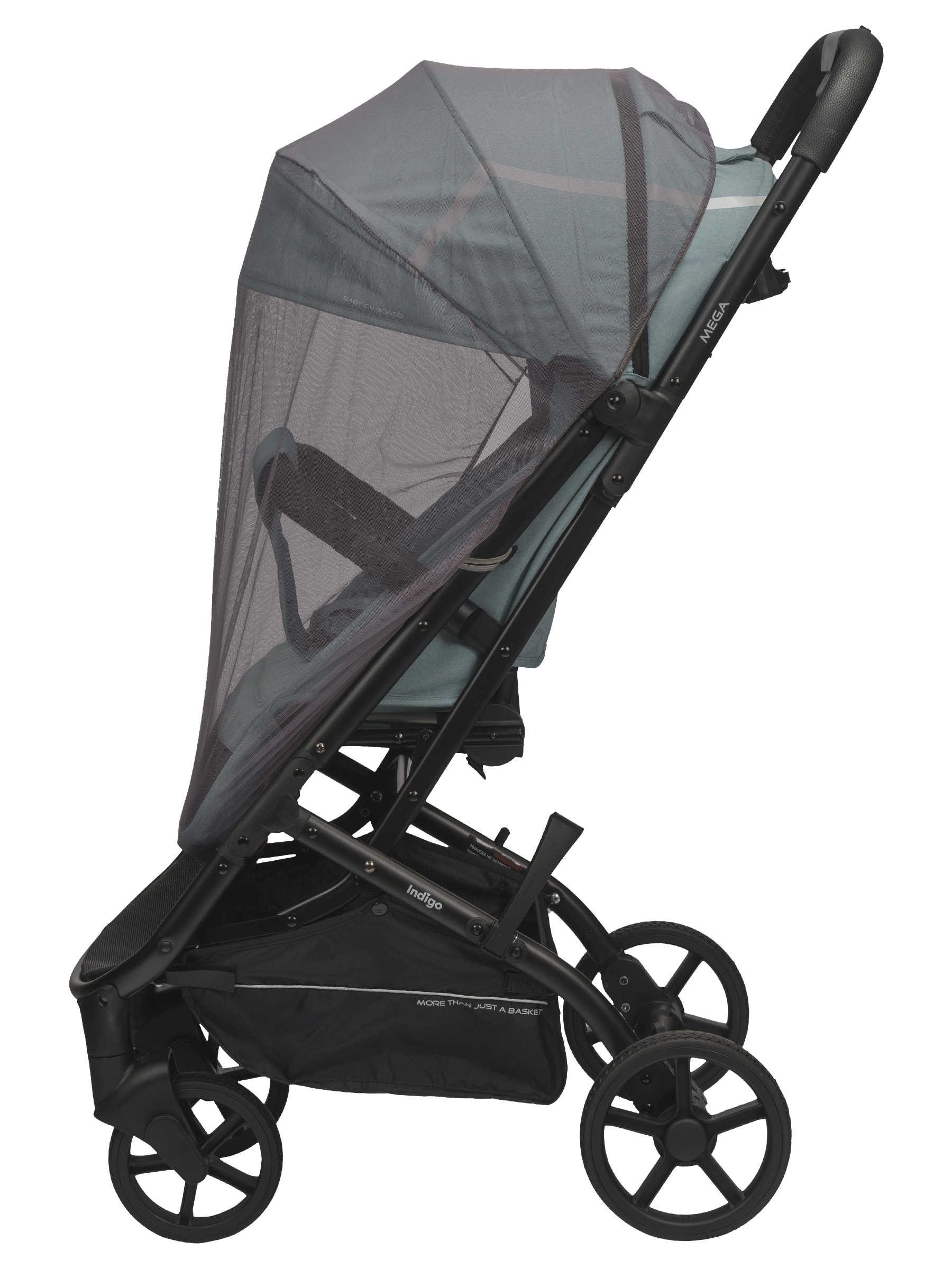 Коляска прогулочная Indigo Mega голубой - фото 15