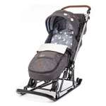 Санки-коляска NiKA kids серый с кроликами