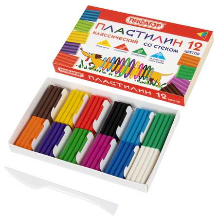 Пластилин Пифагор 12 цв.
