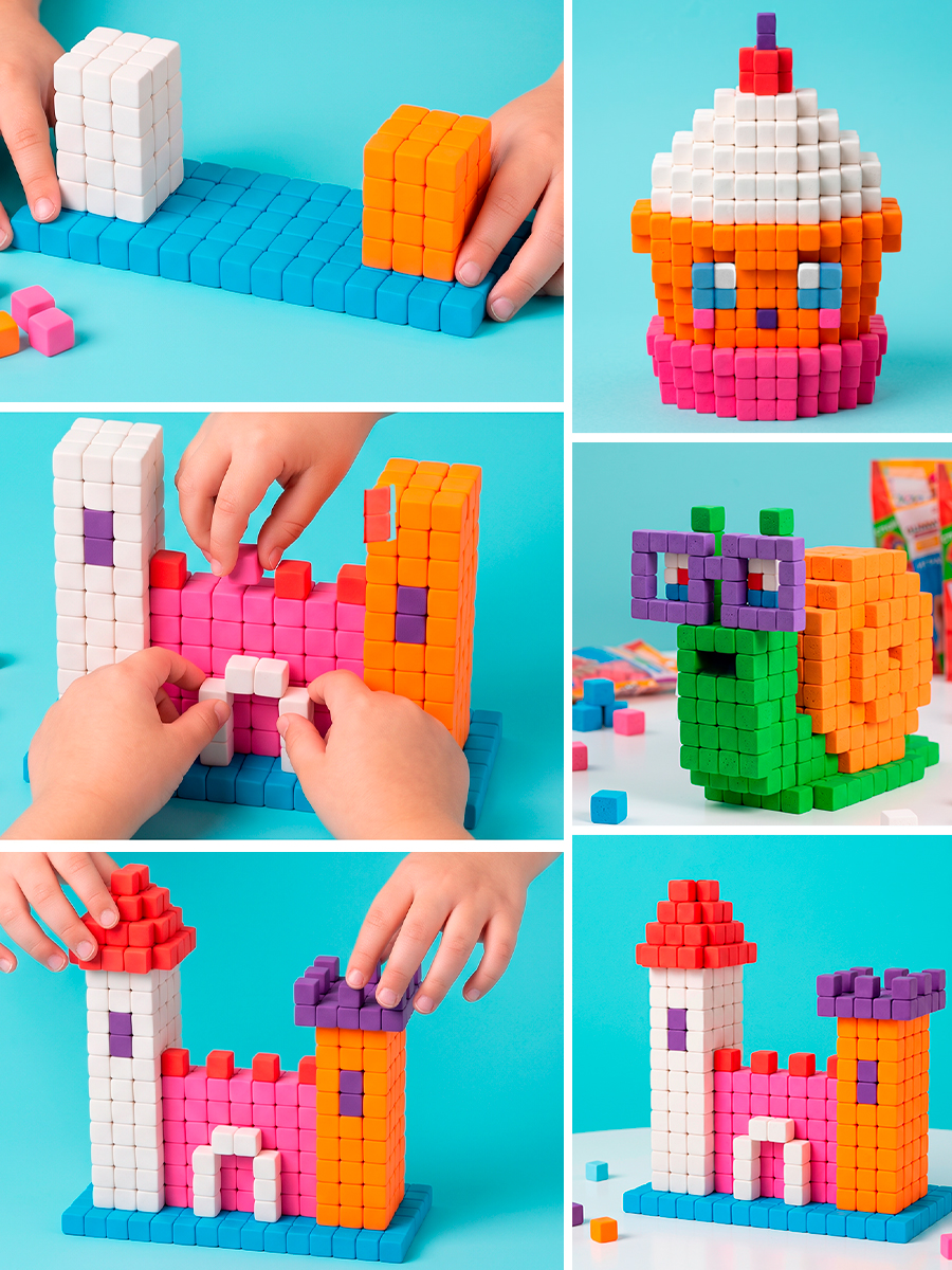 Пластилин GUMMY BLOCKS конструктор на липучках легкий 7 цв. - фото 2