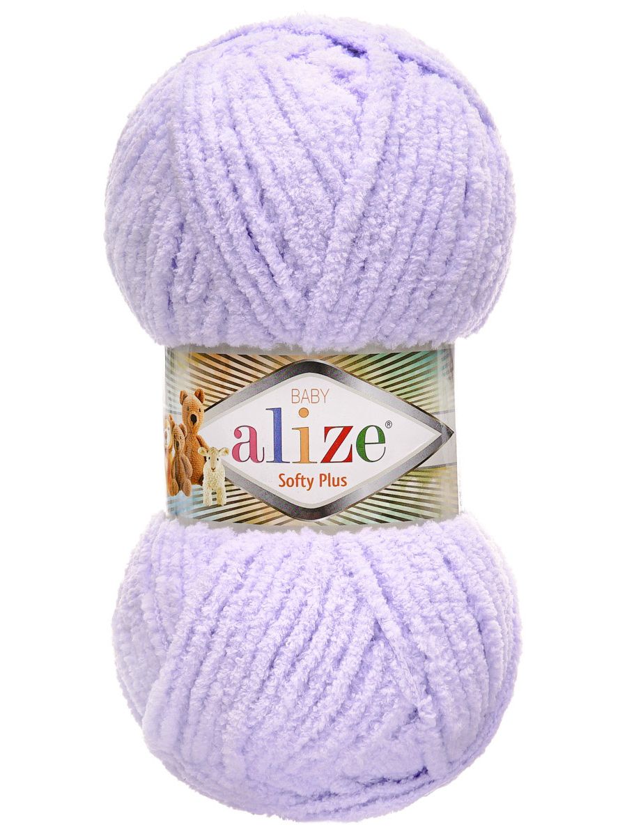 Пряжа для вязания Alize softy plus 100 г 120 м микрополиэстер мягкая плюшевая 146 лаванда 5 мотков - фото 4