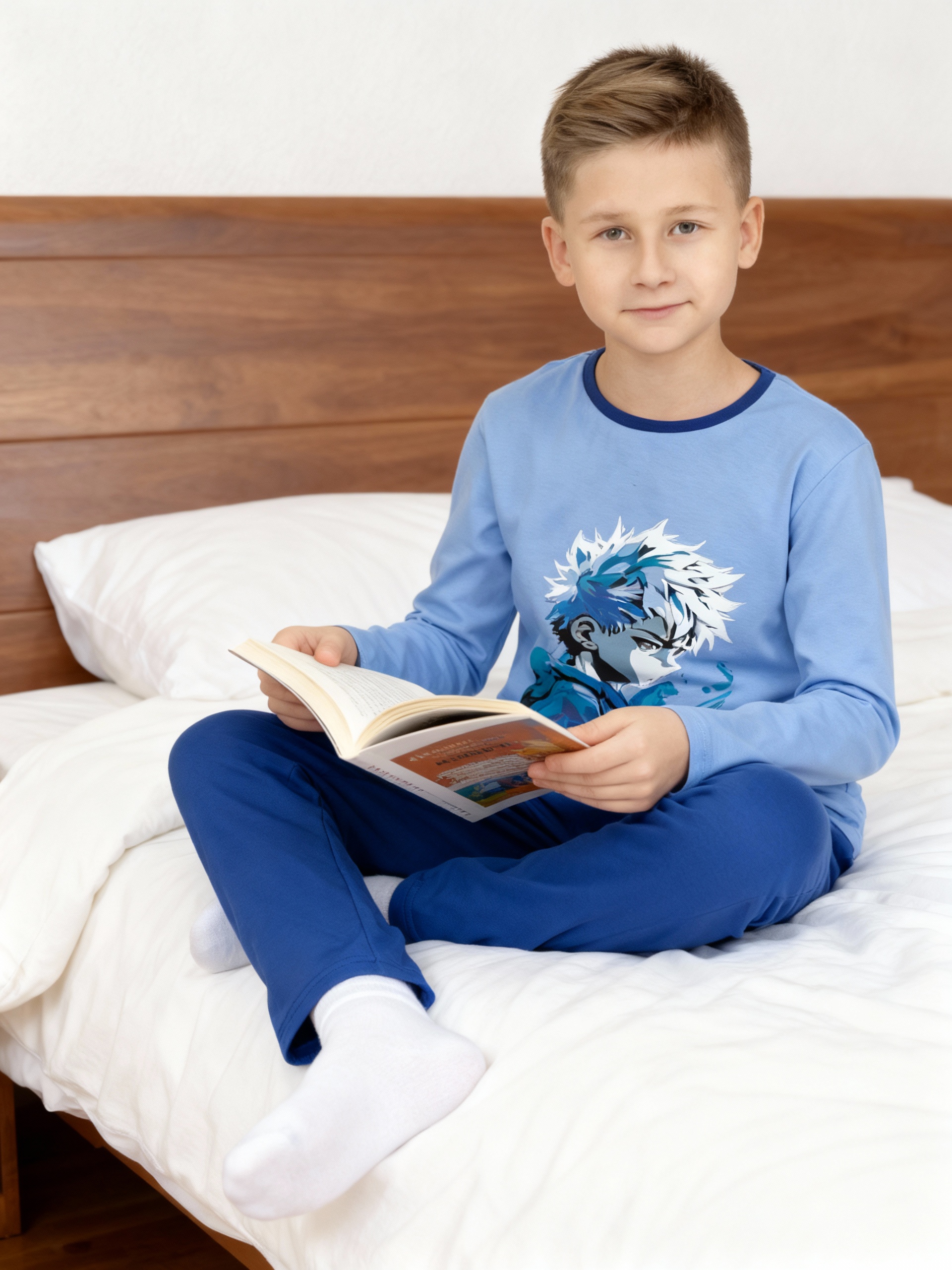 Пижама Утенок ПЖ-1810 т.голубой джип - фото 2