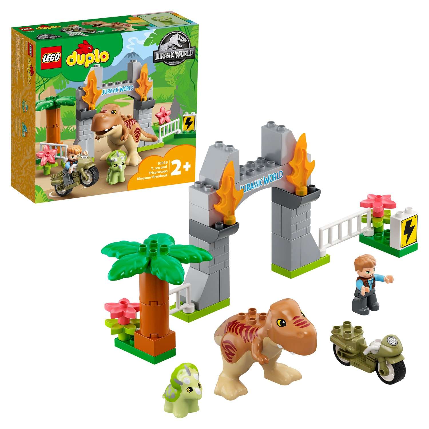 Конструктор LEGO Jurassic World Побег: Тираннозавр Трицератопс блочный - фото 1