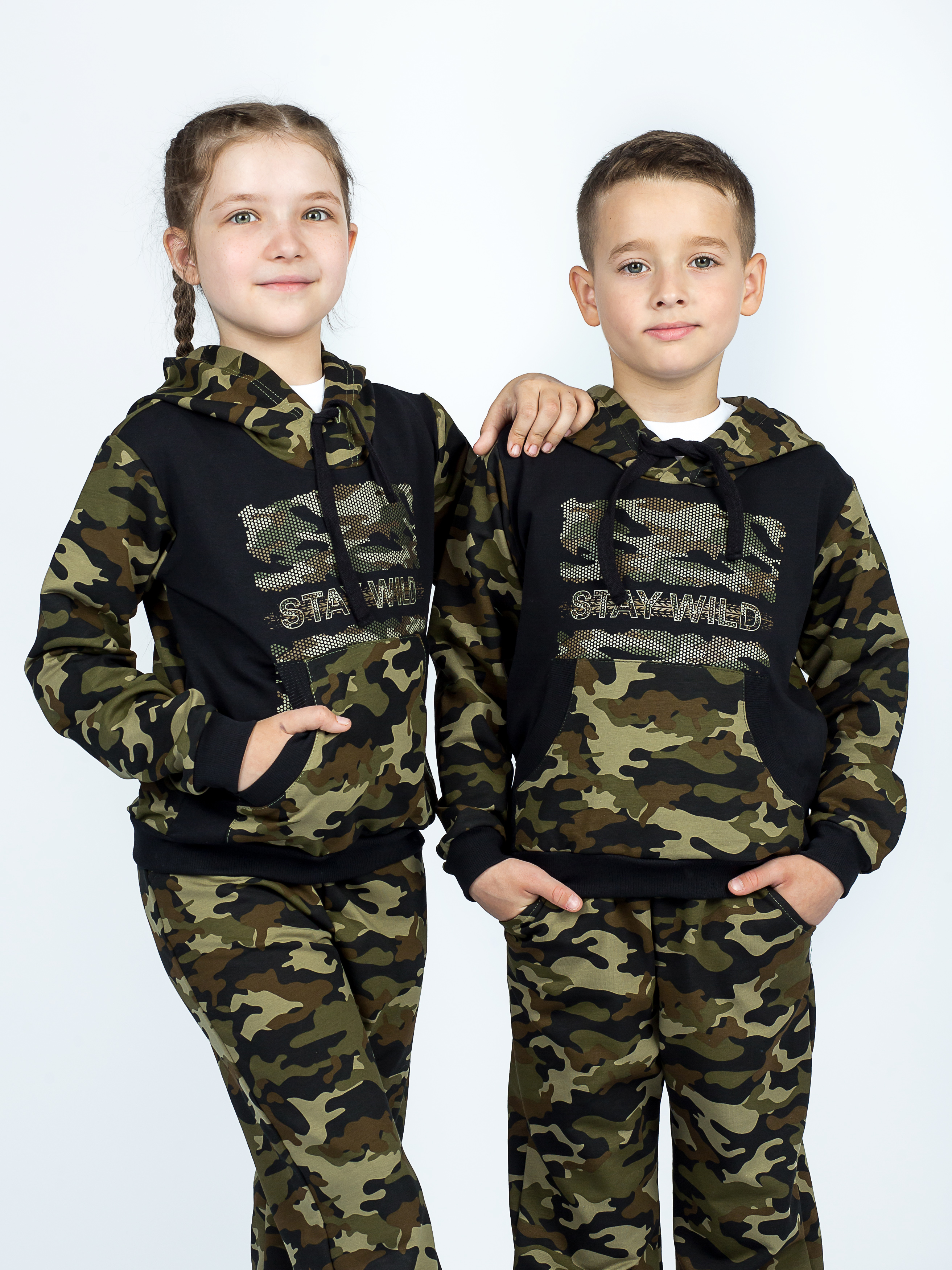 Костюм спортивный KiMMi co К-1408747 хаки черный милитари - фото 10