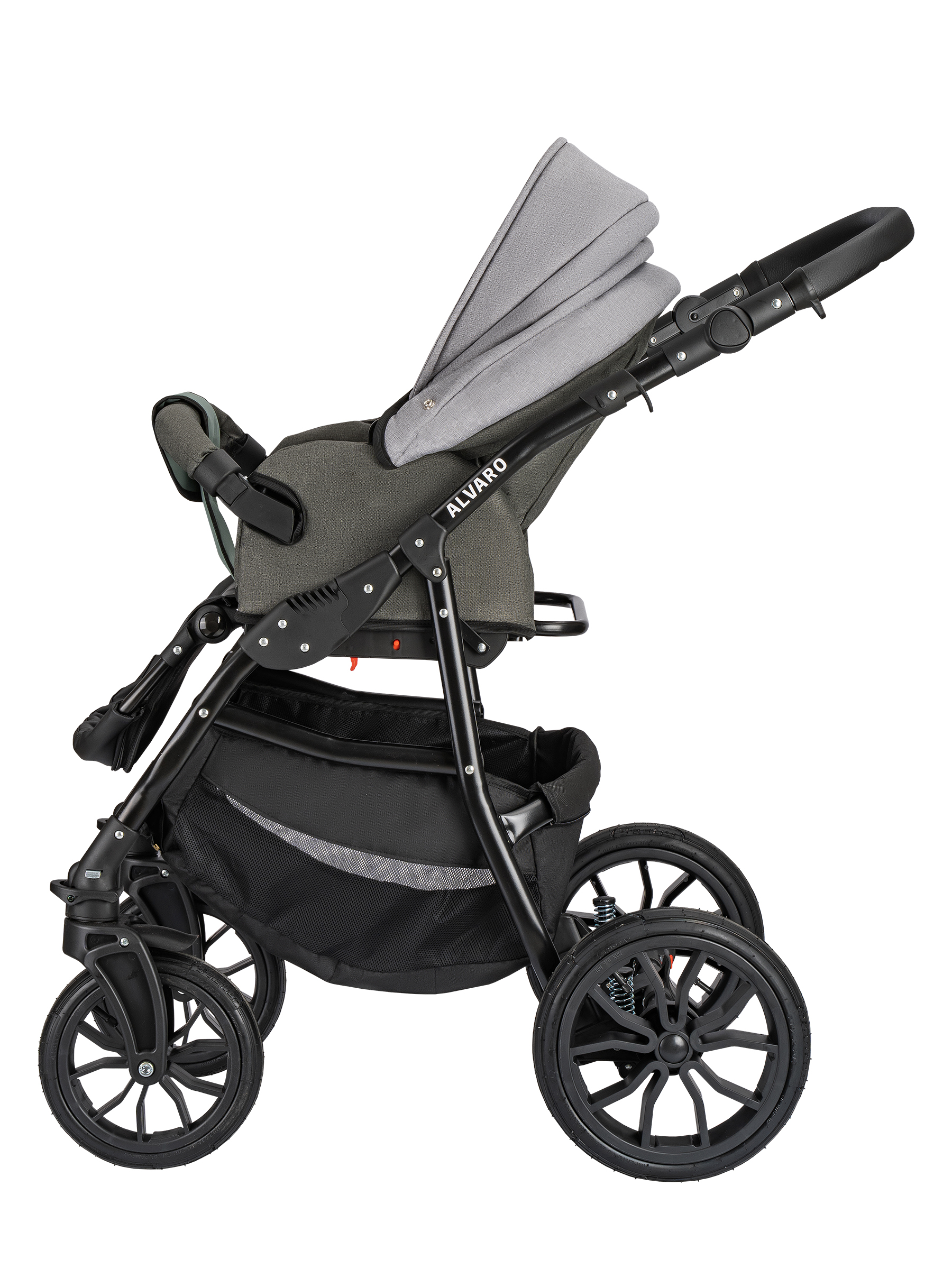 Коляска 2в1 alis Alvaro 10 серый-шалфей кожа - фото 7