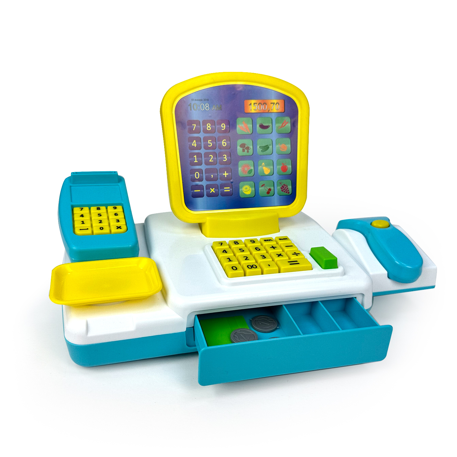 Игровой набор СТРОМ продукты, касса, тележки и корзинки - фото 13