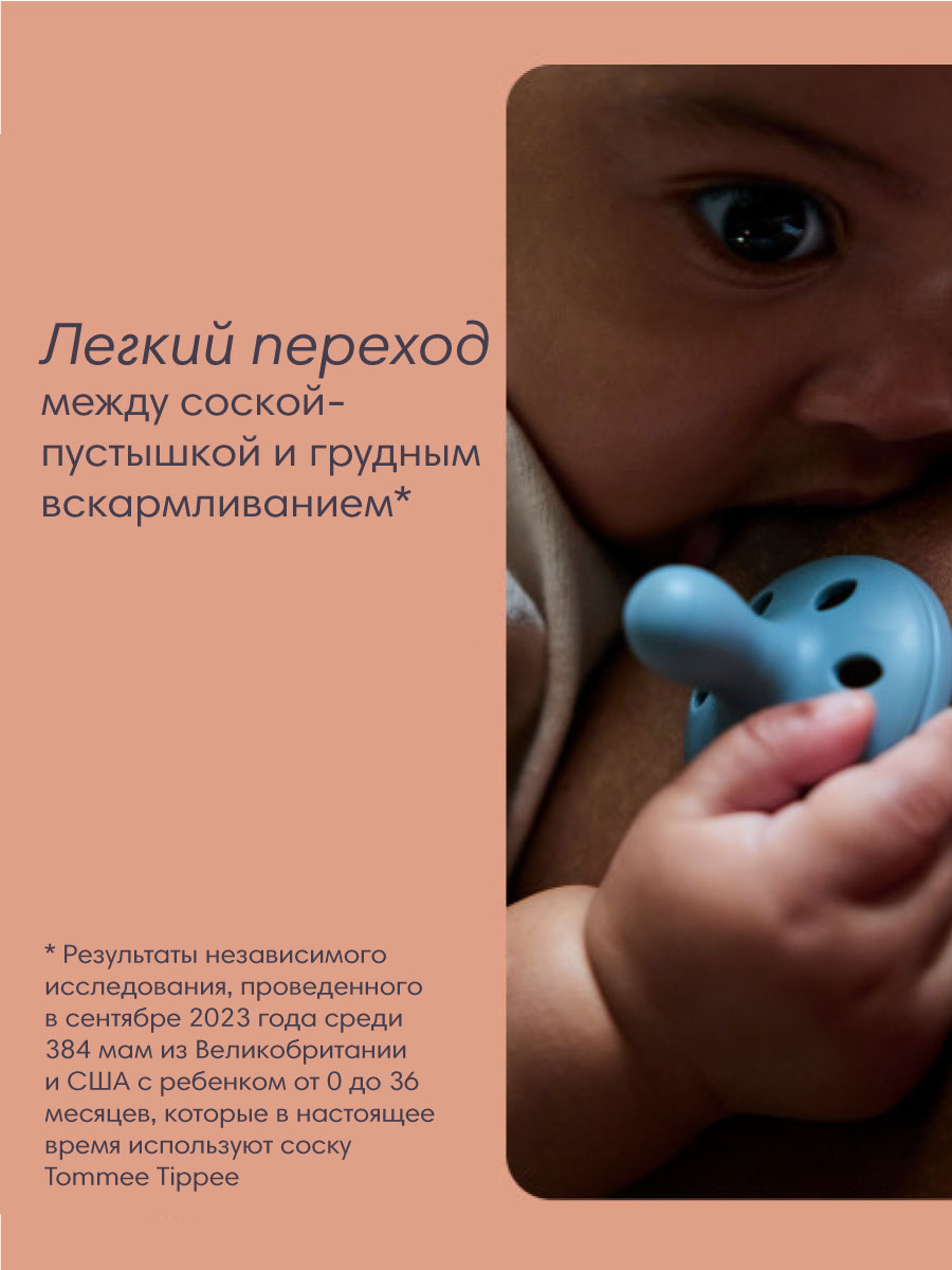 Пустышка Tommee tippee силикон ортодонтическая от 6 мес. 2 шт. - фото 7