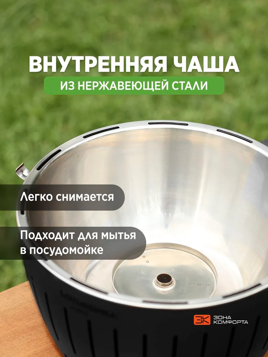 Гриль LotusGrill Classic Hybrid 34 см серый антрацит - фото 7