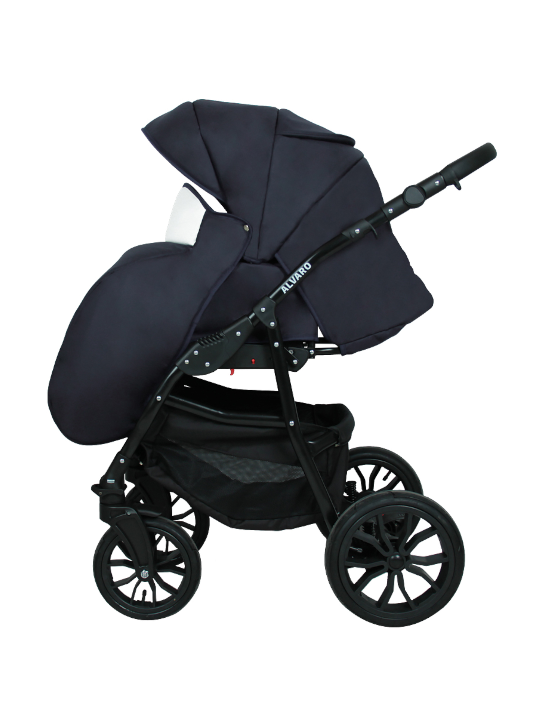 Коляска 2в1 alis Alvaro 07 темно-синий-белый - фото 5