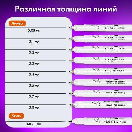 Ручка капиллярная Brauberg 9 шт.