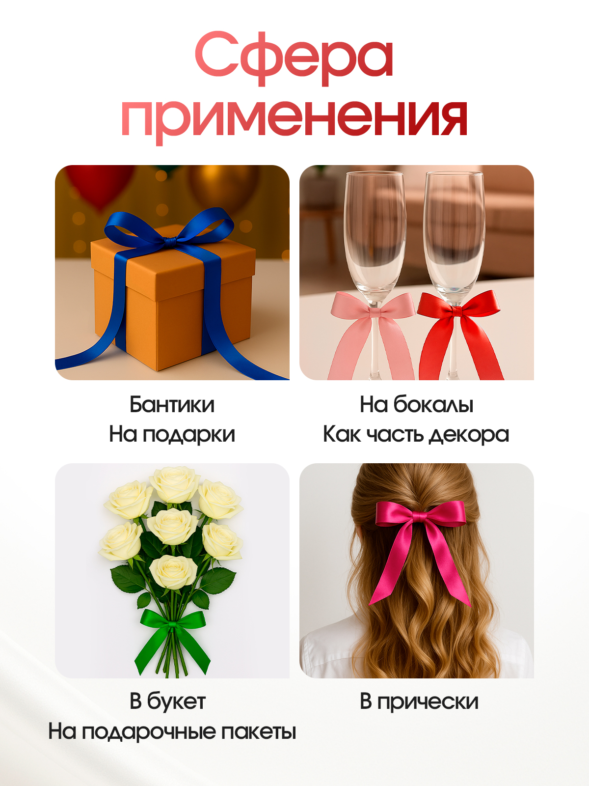 Ленты атласные упаковочные тонкие AXLER тонкие упаковочные набор 10 шт - фото 8