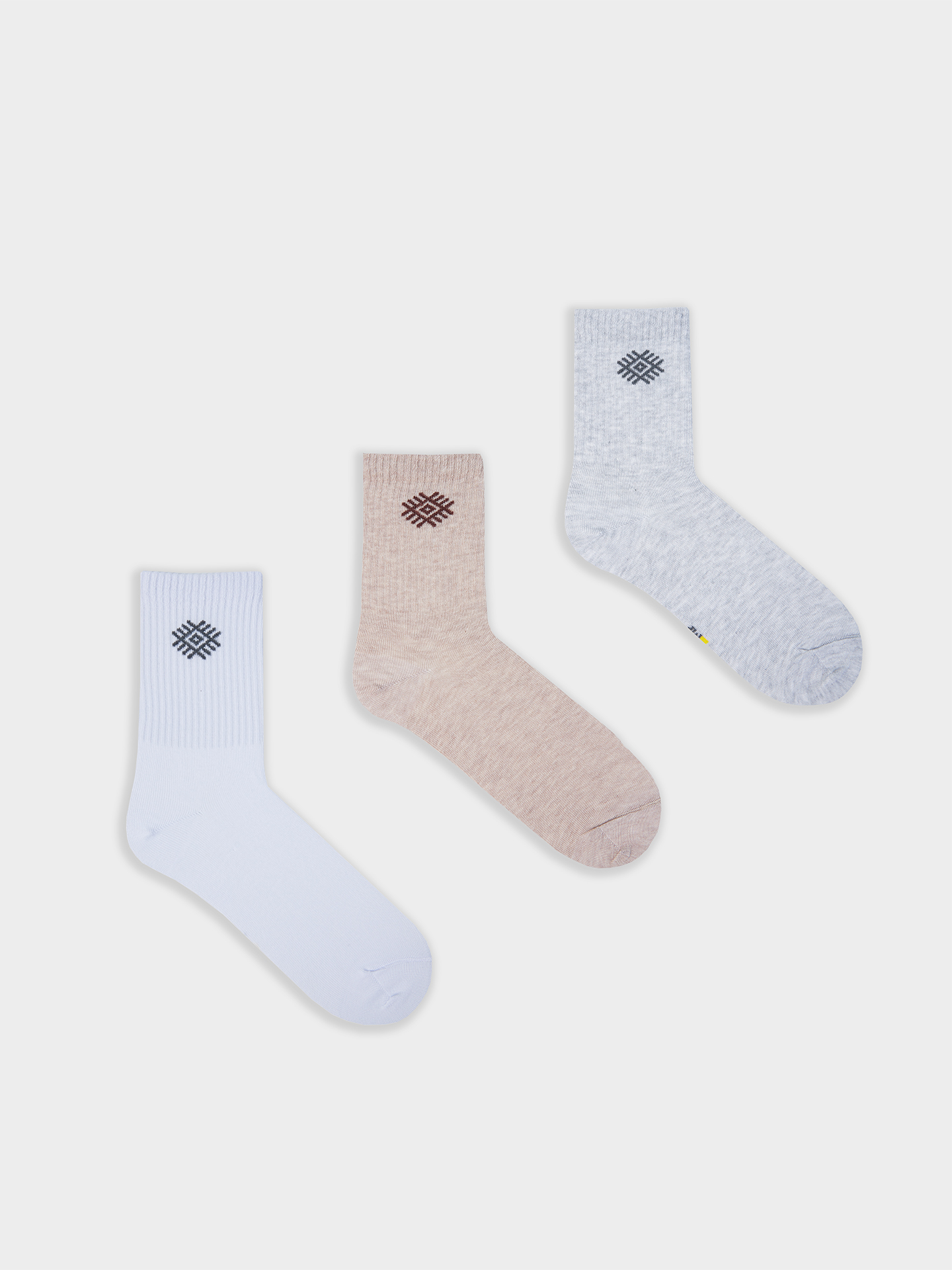 Носки 3 пары Mark Formelle (Марк Формэль) 444A-2775/белый /беж.мел /св.сер.меланж/ - фото 3