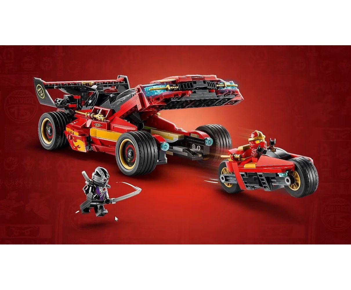 Конструктор LEGO NINJAGO Ниндзя-перехватчик Х-1 691 дет. - фото 12