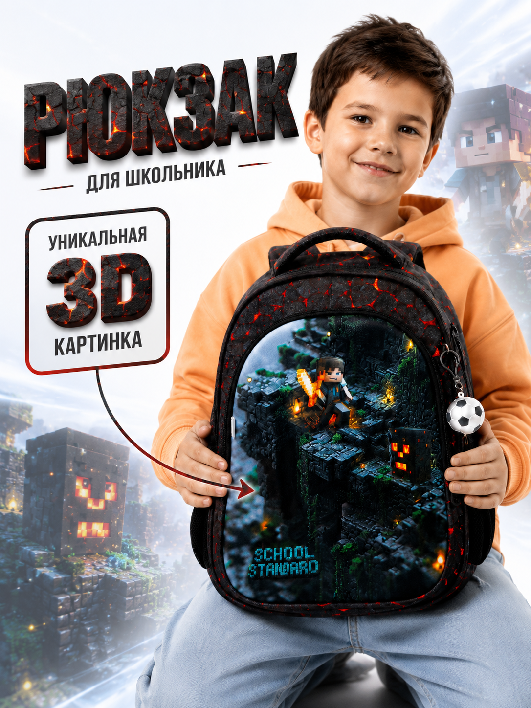 Изображение товара Школьный рюкзак Скул Стандарт 150 17,5 л для мальчика Изображение товара Школьный рюкзак Скул Стандарт 150 17,5 л для мальчика