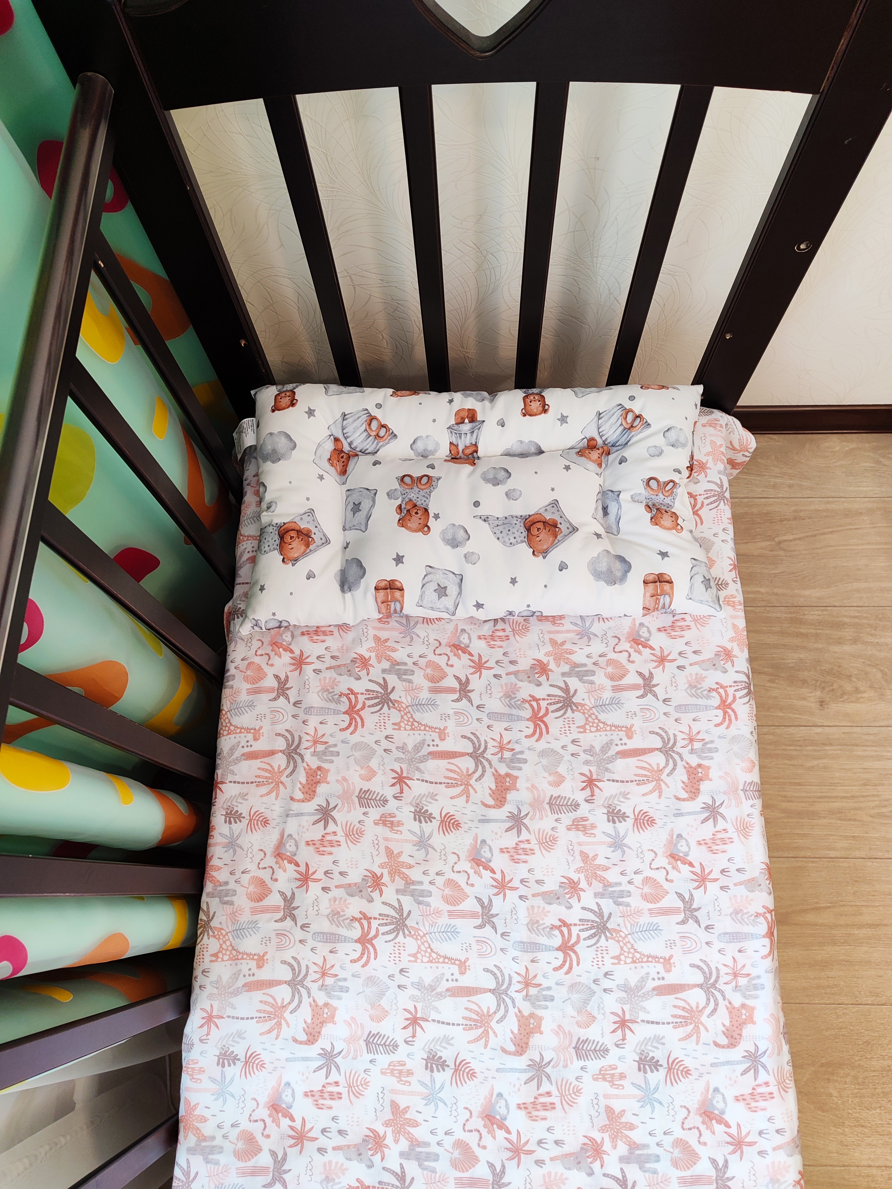 Подушка детская ЗАСЫПАЙКА Рисунок мишки годовасики 37 x 58 см 1 шт. - фото 5