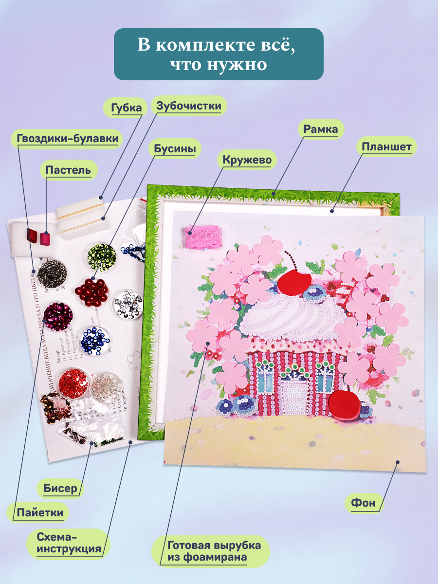 Картина из страз Волшебная мастерская Вишневый десерт - фото 6