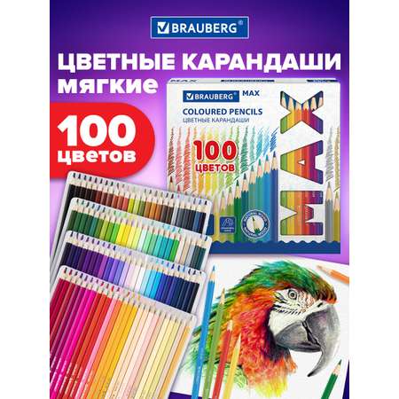 Карандаши цветные Brauberg 100 шт.